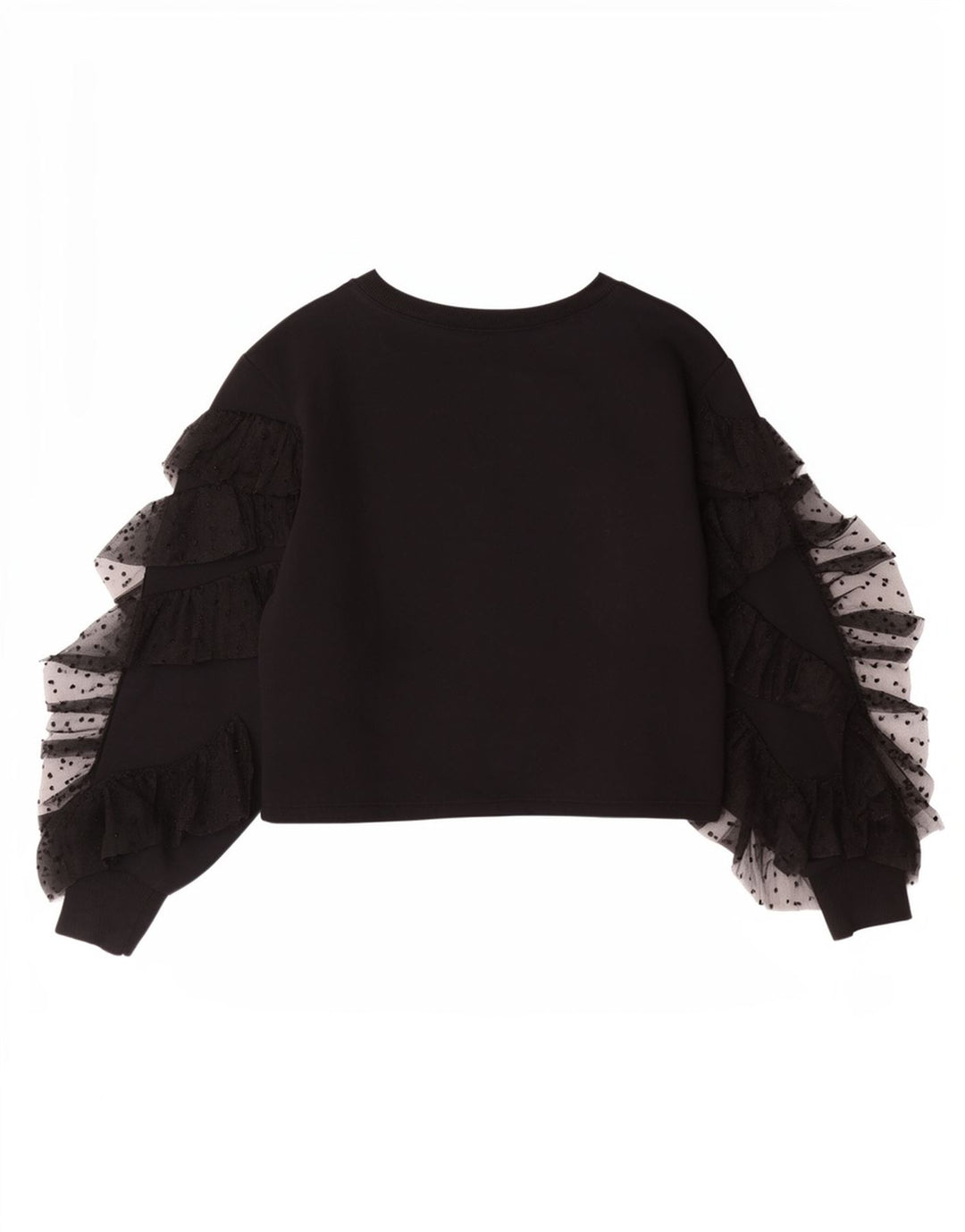 Top corto da donna Zara a maniche lunghe UK 10 piccolo cotone nero