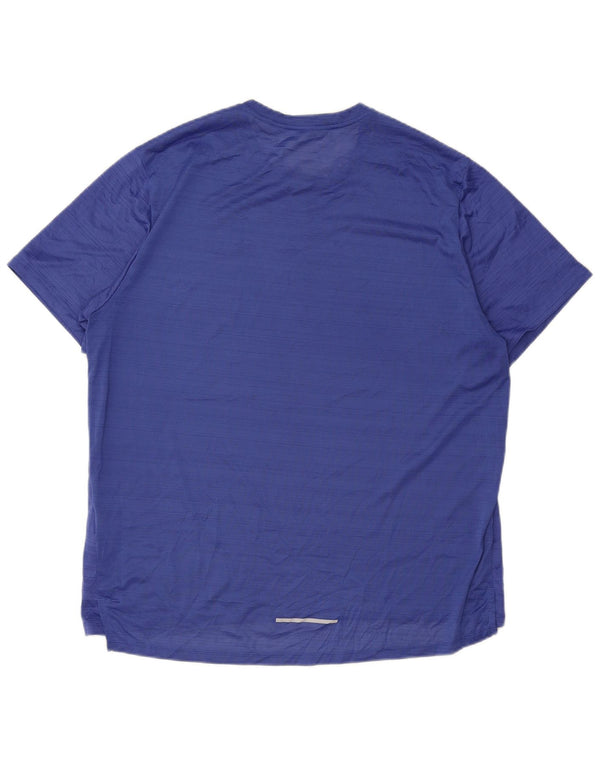 T-shirt da uomo Nike Dri Fit Top XL in poliestere a righe blu