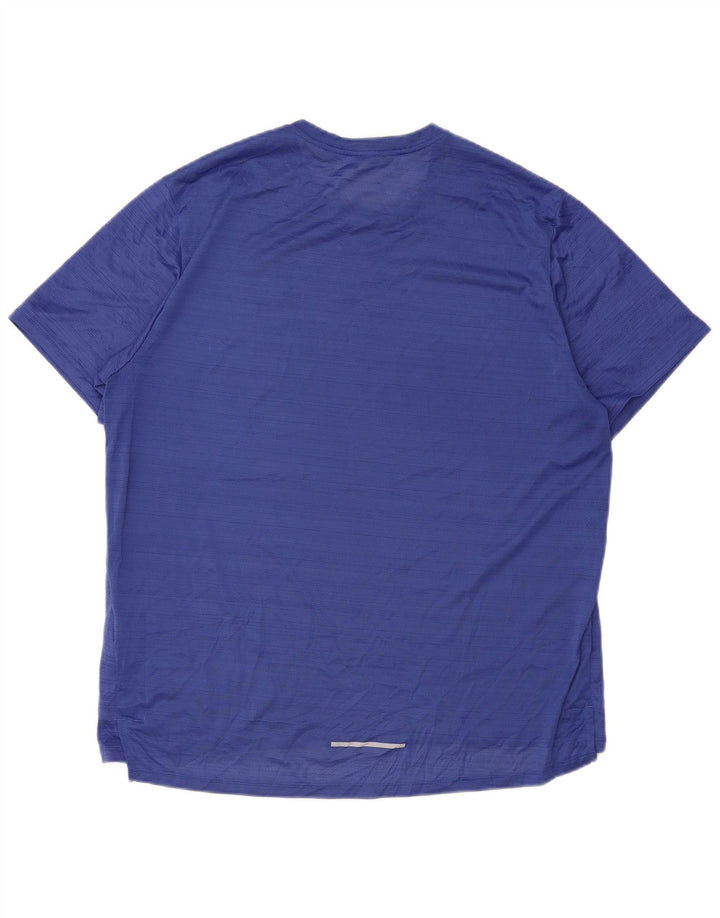 T-shirt da uomo Nike Dri Fit Top XL in poliestere a righe blu
