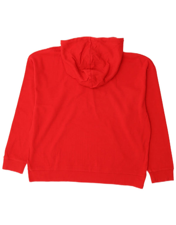Maglione con cappuccio grafico da donna Tommy Hilfiger UK 14 grande cotone rosso