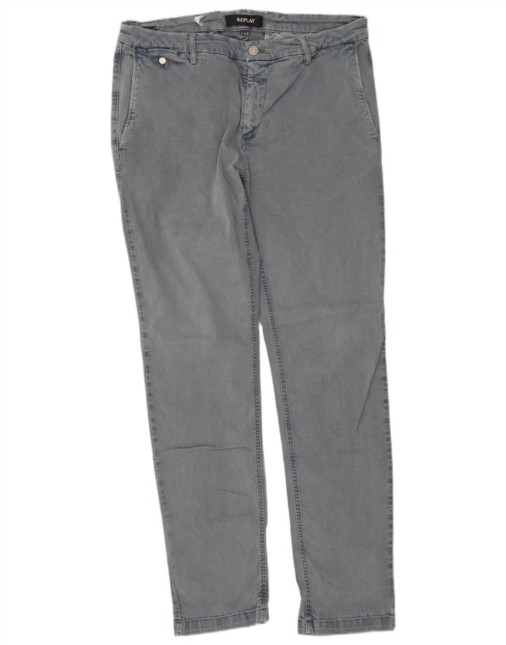 Jeans slim da uomo Replay W34 L32 cotone grigio