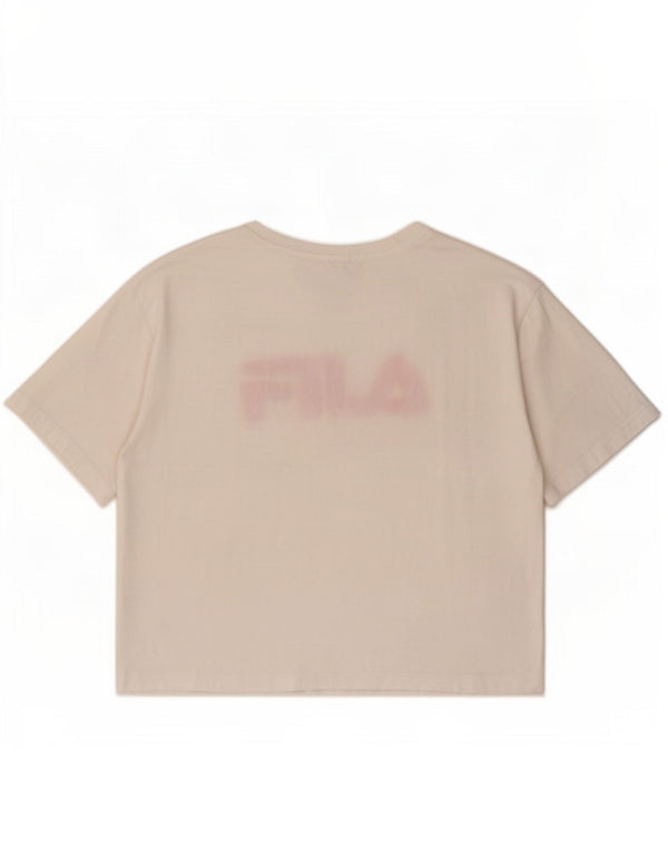 Maglietta grafica da donna Fila Top UK 14 cotone bianco medio