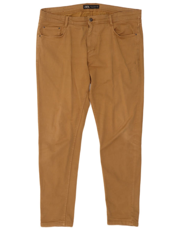 Pantaloni casual slim da uomo Zara EU 46 XL W36 L31 Beige