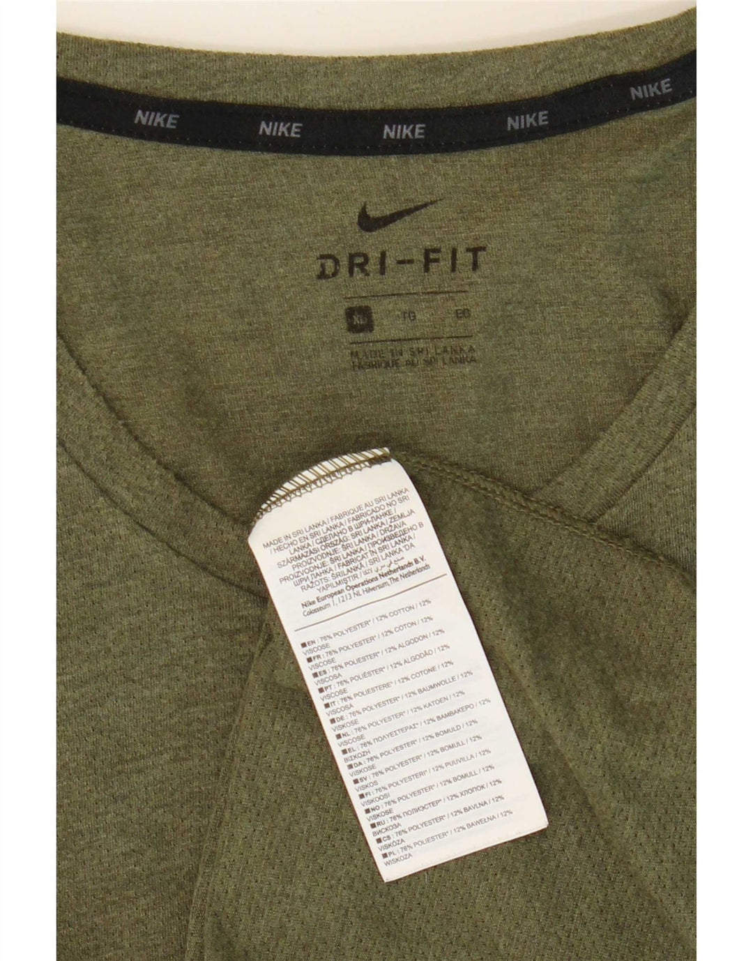 T-shirt Nike Dri Fit da uomo XL verde poliestere