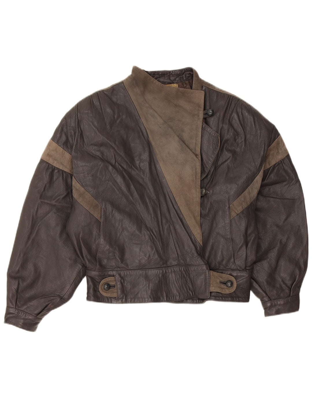 Giacca Donna Lavorazione Artigiana IT 44 Pelle Colourblock Grigio Medio