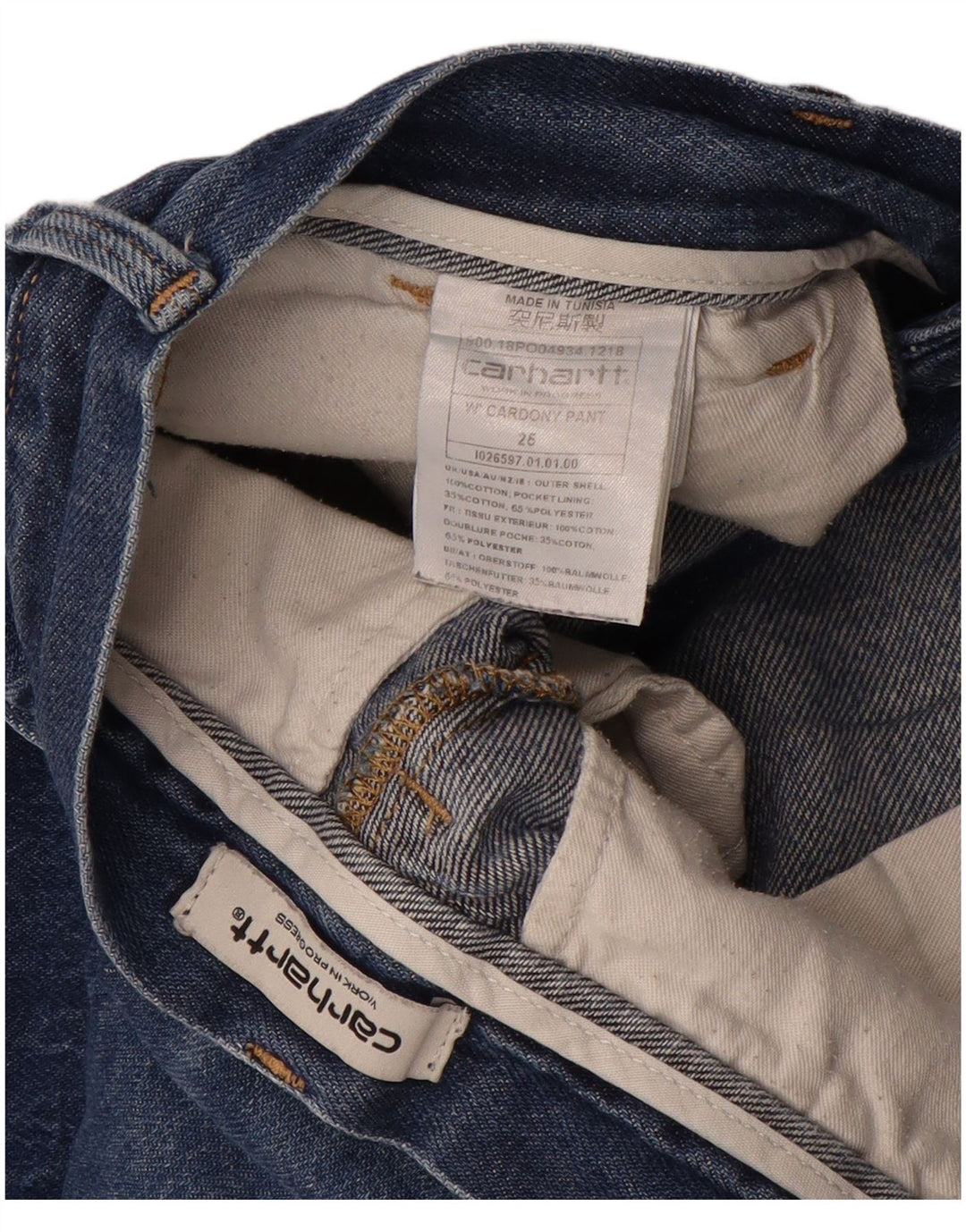 Jeans larghi da donna Carhartt W25 L26 cotone blu