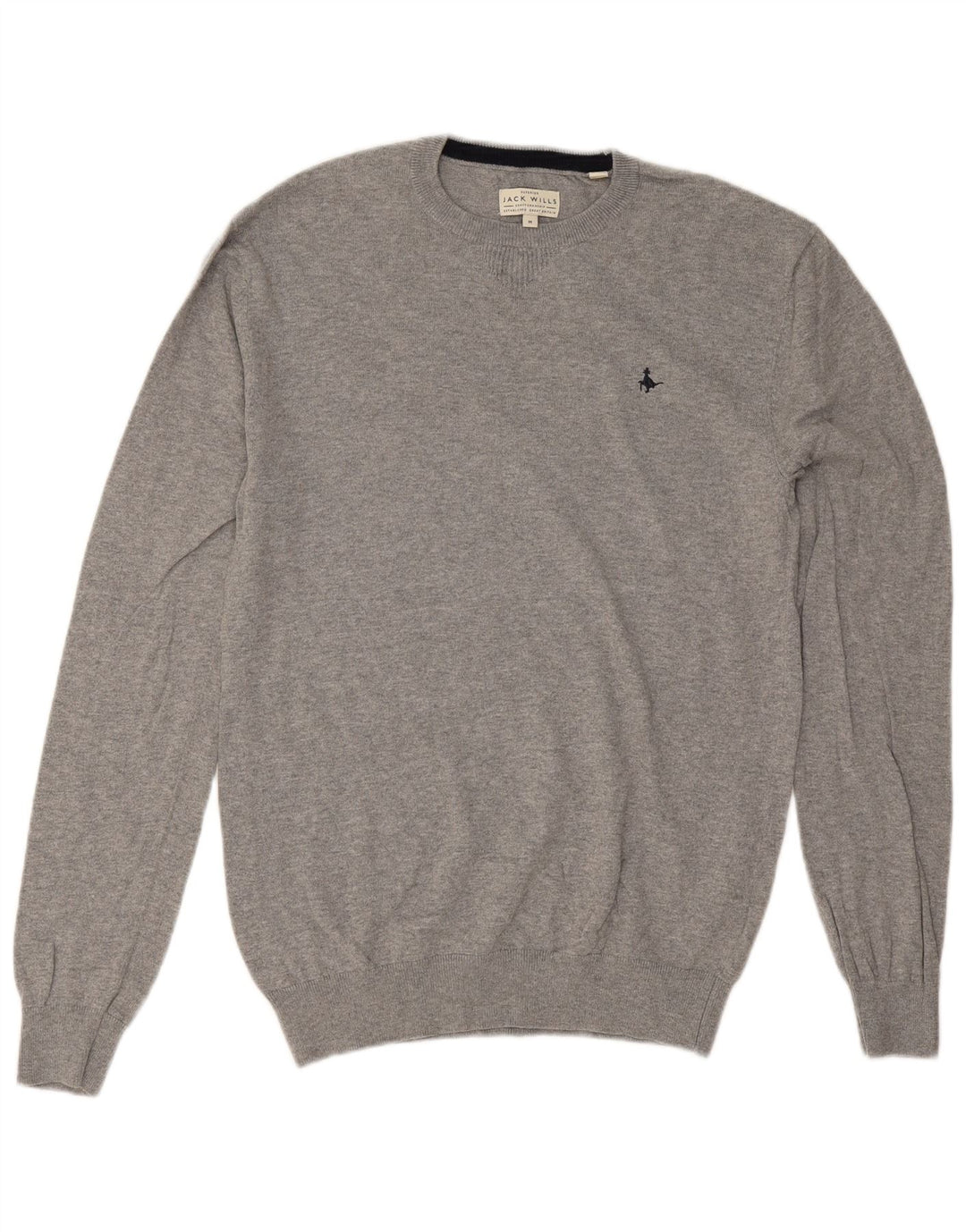 Maglione maglione girocollo da uomo Jack Wills in cotone grigio medio