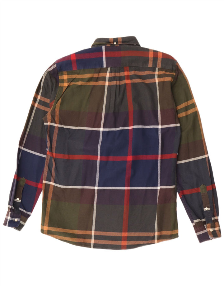 Camicia Barbour da uomo su misura in flanella, cotone scozzese grande multicolore