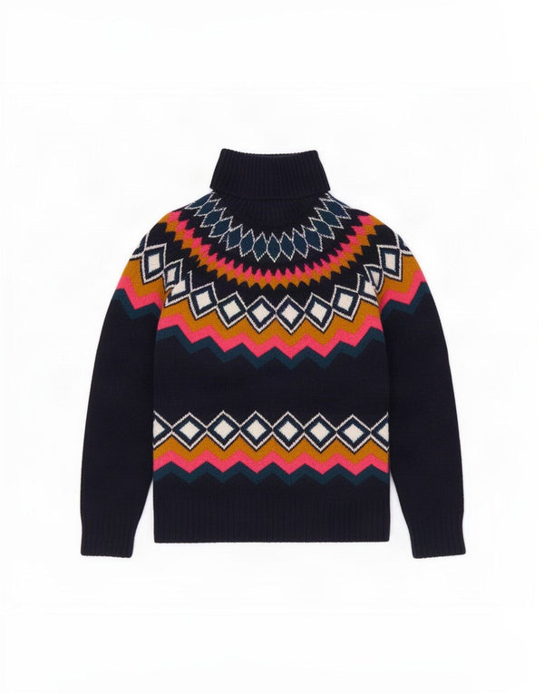 Maglione maglione a collo alto da donna Marks & Spencer UK 10 piccolo blu navy