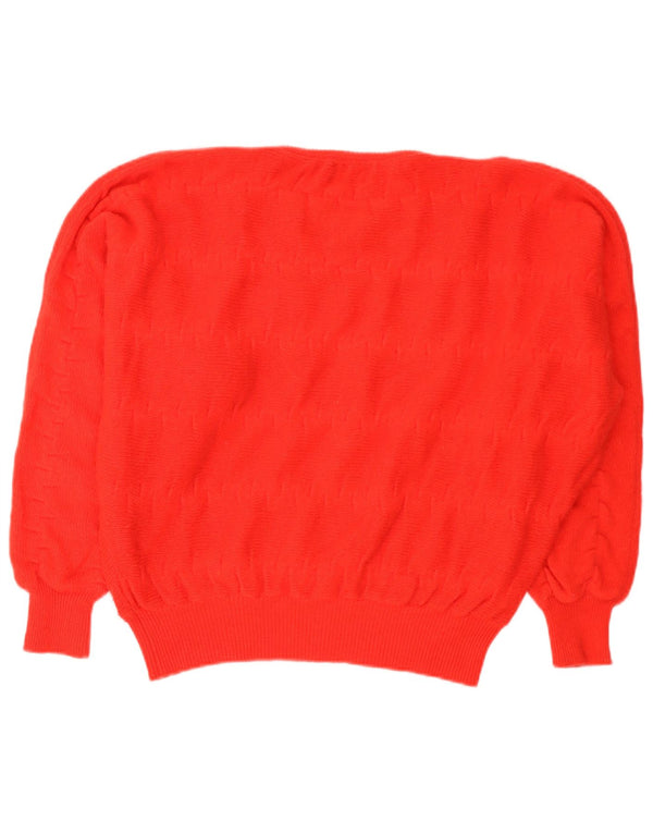 Maglione da donna con scollo a barca Benetton IT 48 XL in lana a righe rosse