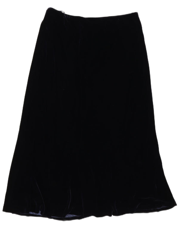 RALPH LAUREN Womens Velvet A-Line Skirt 2XL W40 L14 Navy Blue Rayon