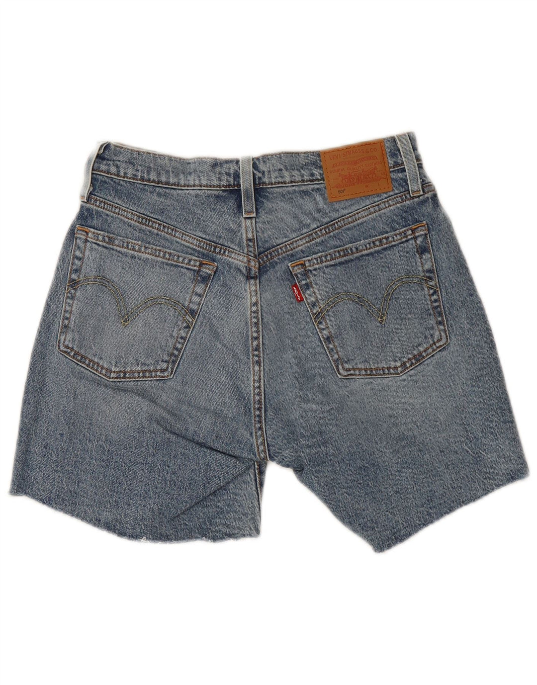 Pantaloncini Levi's da donna 501 in denim invecchiato W27 piccolo cotone blu