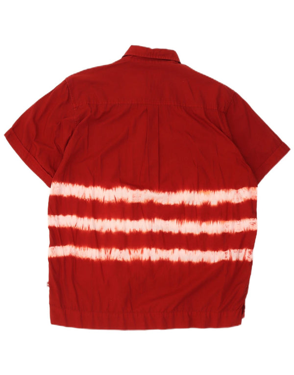 Camicia a maniche corte da uomo Tom Tailor in cotone tie dye rosso medio