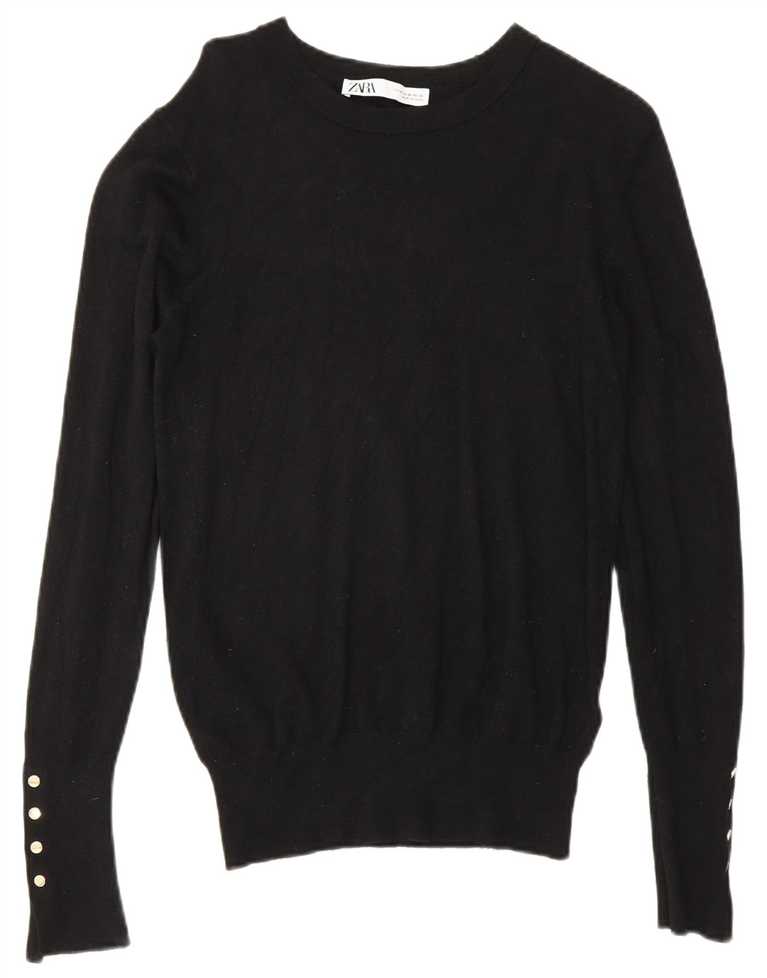 Maglione Zara da donna con scollo a barca UK 14 viscosa nera media