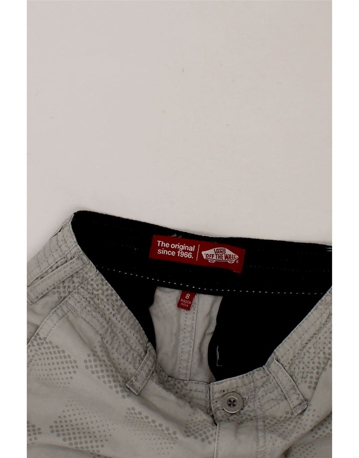 VANS Boys Cargo Shorts 7-8 Years W23 Grey Geometric Cotton Vintage Vans and Second-Hand Vans from Messina Hembry 