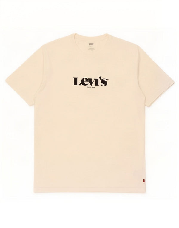 Levi's T-shirt grafica rilassata da uomo, grande, in cotone bianco