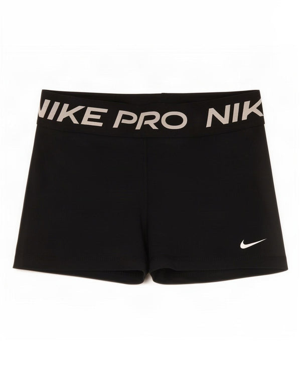 Pantaloncini sportivi Nike Dri Fit Graphic da donna UK 8 piccoli poliestere nero
