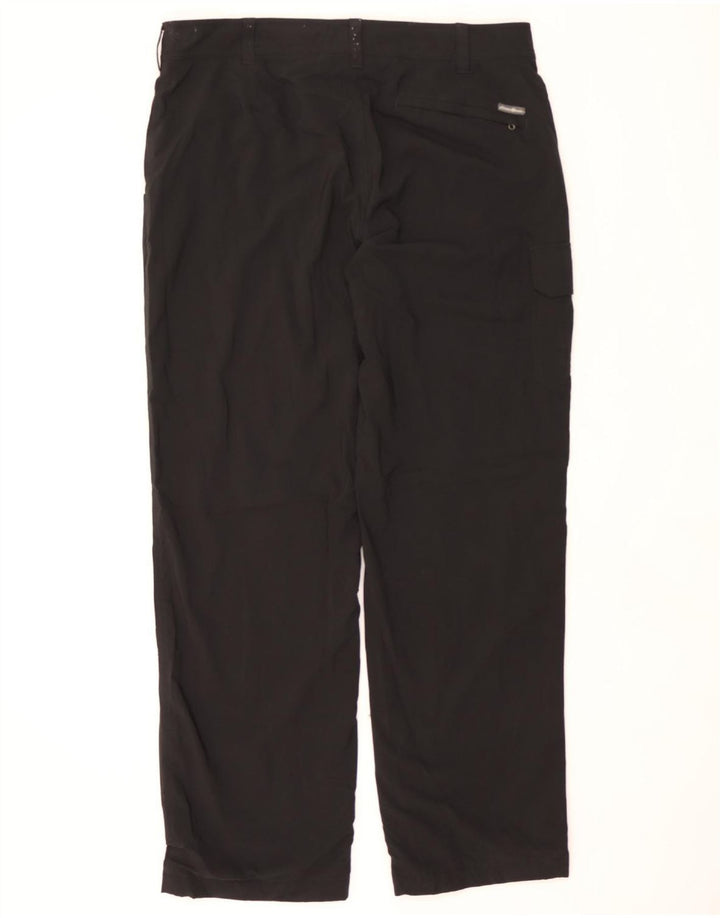 EDDIE BAUER Mens Straight Cargo Trousers W36 L32 Black Polyester Vintage Eddie Bauer and Second-Hand Eddie Bauer from Messina Hembry 