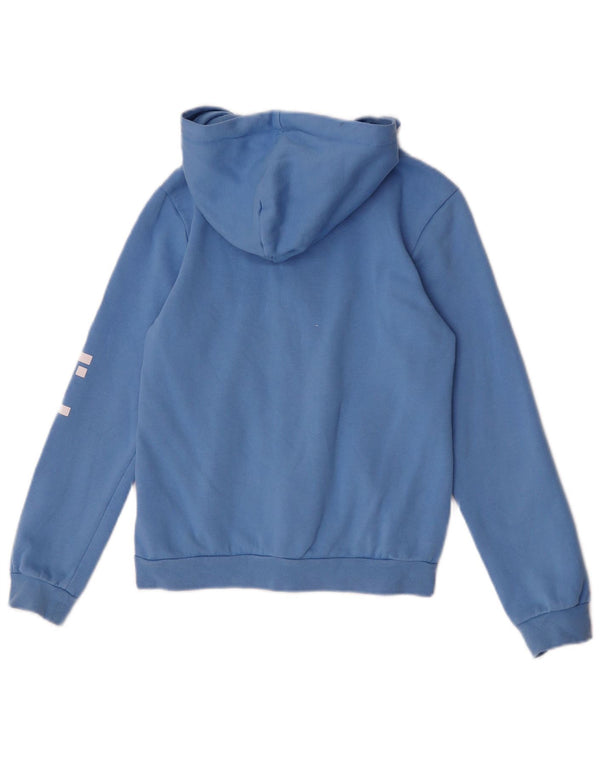 Felpa con cappuccio con zip grafica Adidas da ragazzo 11-12 anni in cotone blu