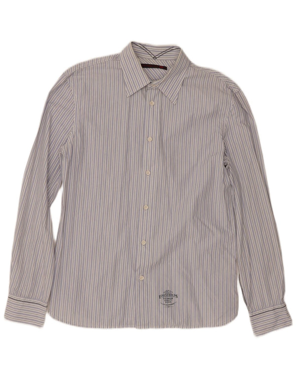 Camicia Levi's Uomo in cotone rigato Blu Medio