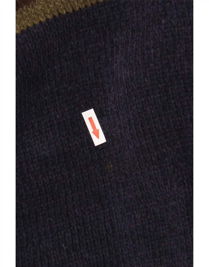 Marks & Spencer Maglione da uomo con collo alto e maglione XL Blu navy a blocchi di colore