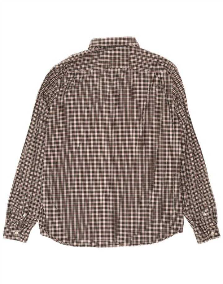 Camicia Lacoste da uomo vestibilità regolare taglia 43 cotone a quadri verdi grandi