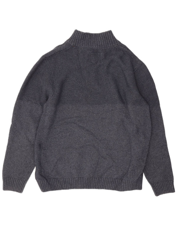 Maglione maglione con collo con zip da uomo Weird Fish 2XL poliestere blu navy