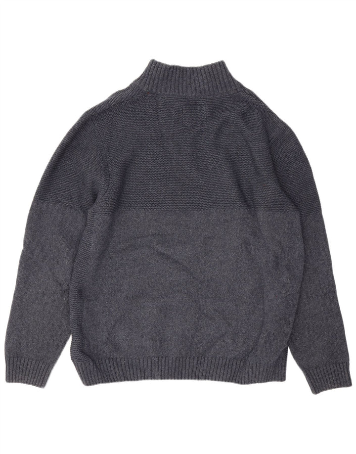 Maglione maglione con collo con zip da uomo Weird Fish 2XL poliestere blu navy