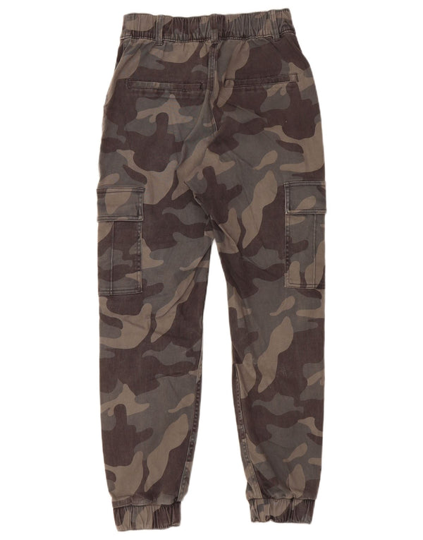 Pantaloni cargo da jogging a vita alta Hollister da donna W26 L27 mimetici grigi