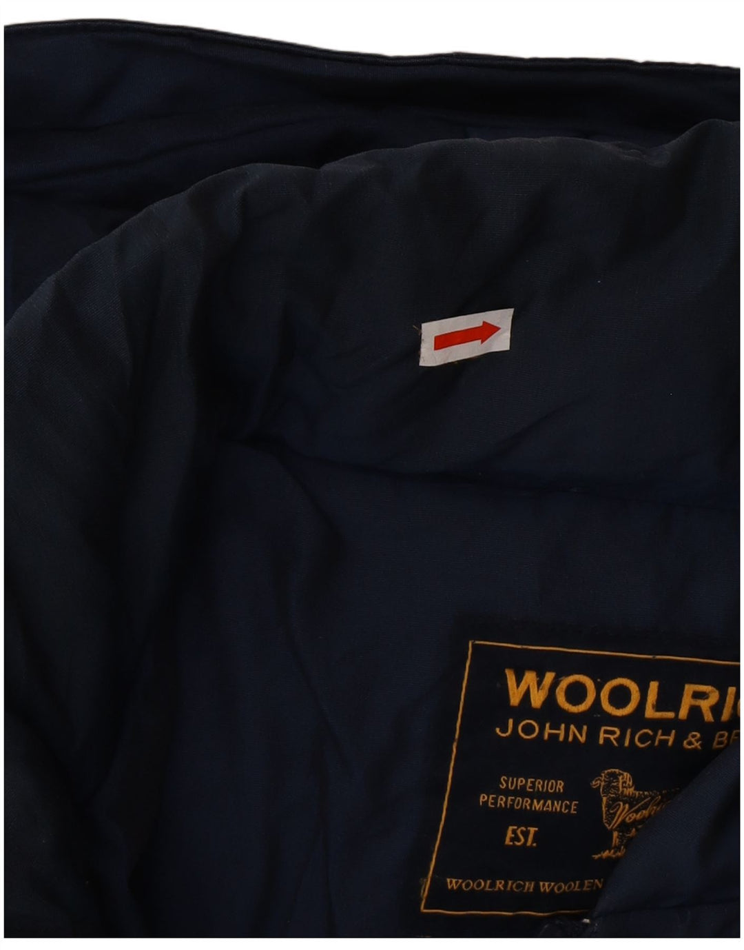 WOOLRICH Womens Hooded Padded Jacket UK 14 Medium Navy Blue Cotton