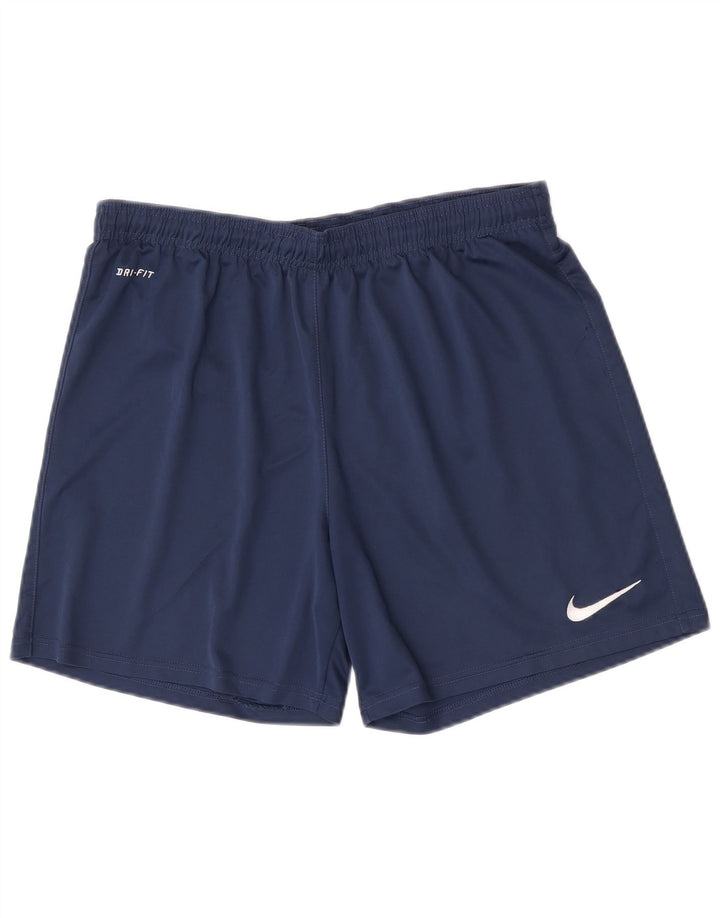 Pantaloncini sportivi Nike da uomo Dri Fit grandi in poliestere blu navy