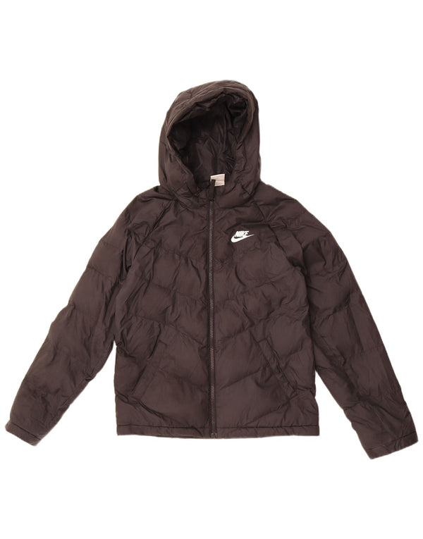 Giacca imbottita con cappuccio Nike da ragazzo 12-13 anni Large nera in poliestere