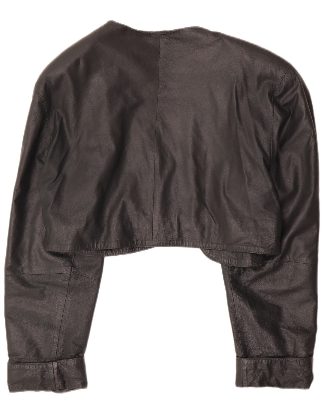 Giacca Bolero in pelle da donna VINTAGE UK 14 Verde medio