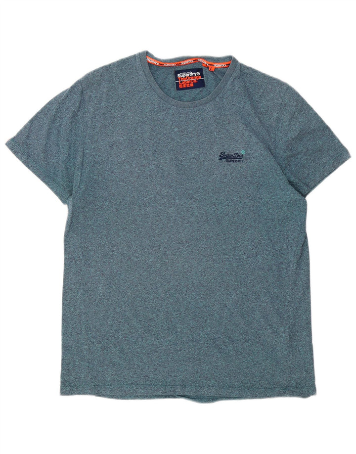 T-shirt da uomo Superdry Top grande blu screziato
