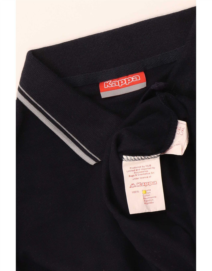 Polo Kappa Uomo Large in cotone a righe blu navy