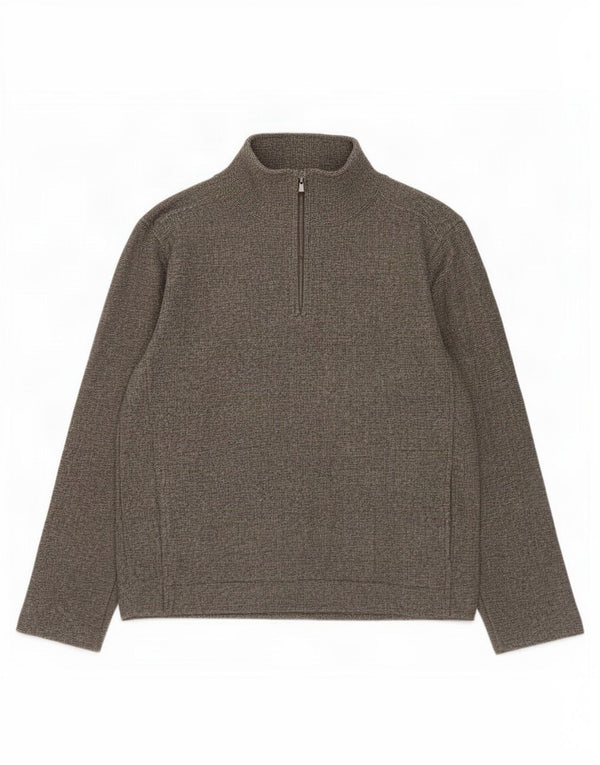 Felpa da uomo ampia Marks & Spencer, maglione piccolo grigio screziato