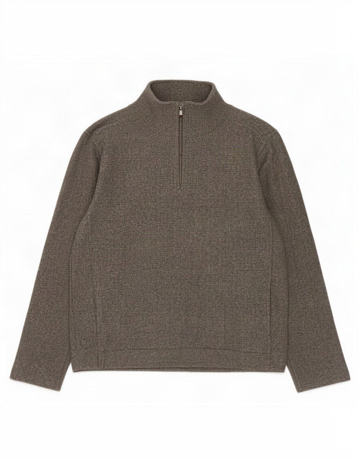 Felpa da uomo ampia Marks & Spencer, maglione piccolo grigio screziato