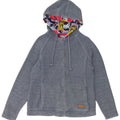 Maglione con cappuccio e zip da donna Weird Fish UK 12 Cotone blu medio