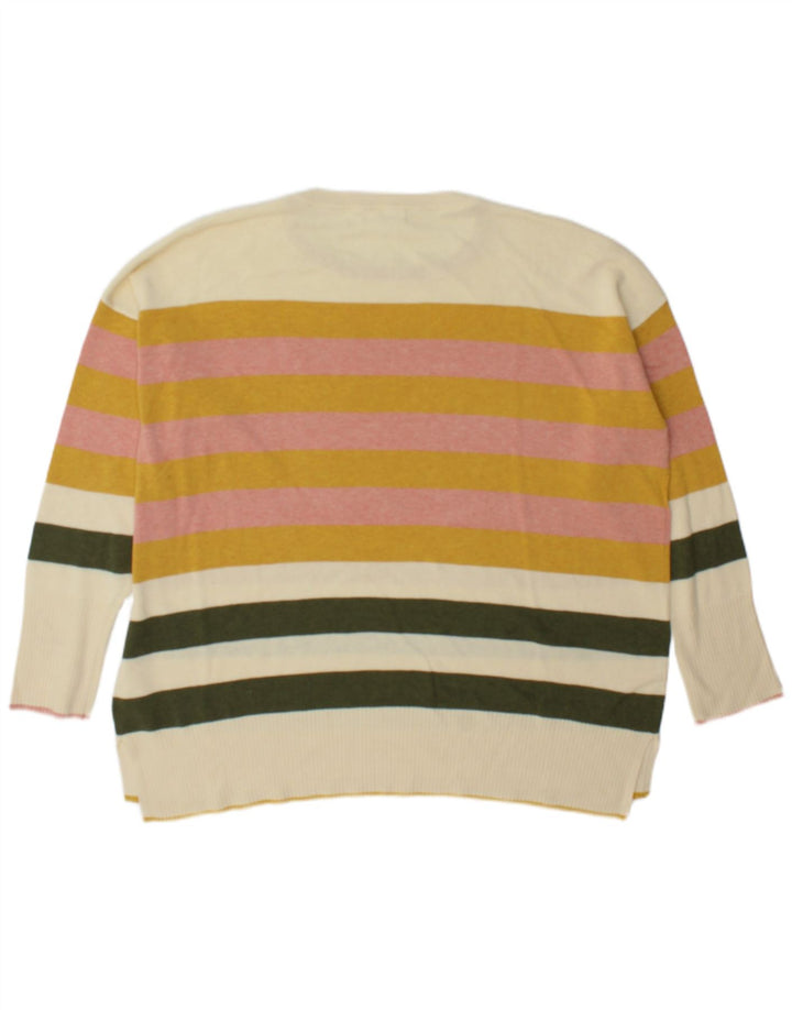 Maglione maglione girocollo da donna White Stuff UK 22 3XL a righe multicolore