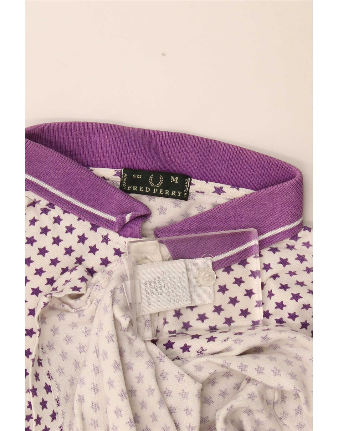 Polo da donna Fred Perry UK 12 cotone maculato bianco medio