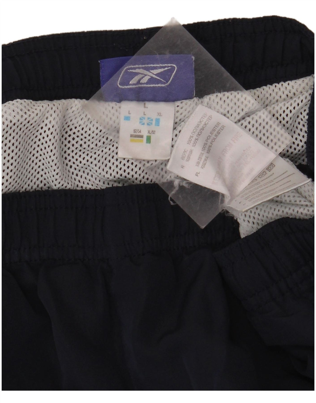 Pantaloncini da bagno da uomo REEBOK grandi in poliestere blu navy