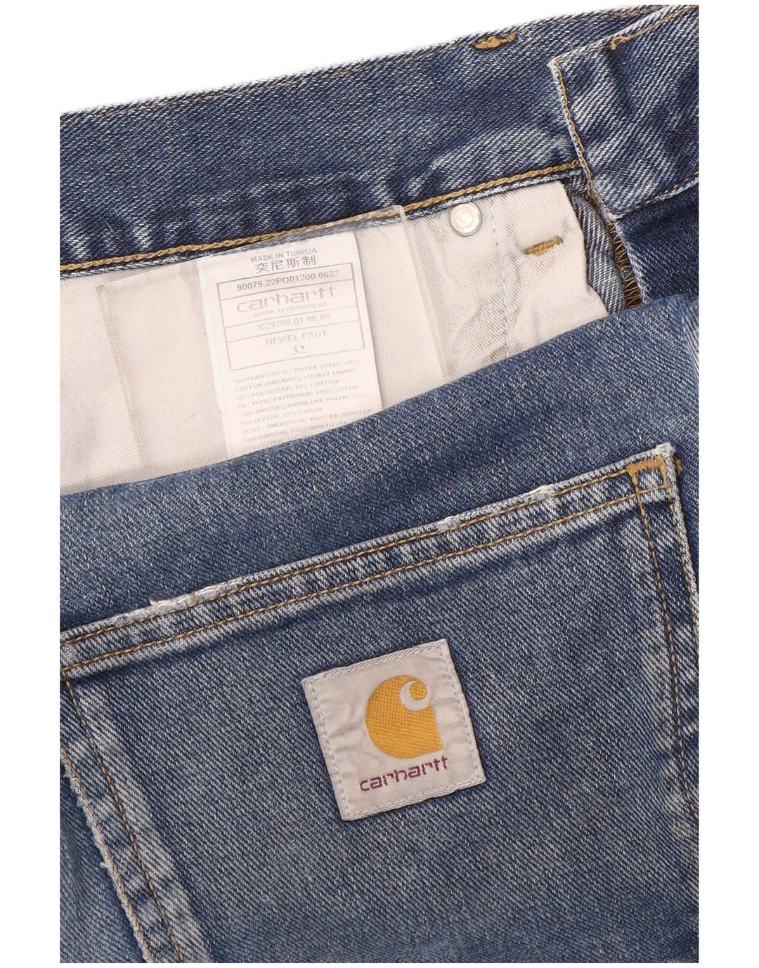 Jeans dritti da uomo Carhartt W32 L30 cotone blu