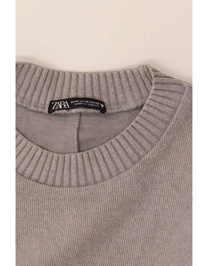 Top in camicetta ampia da donna Zara UK 14 Grigio medio