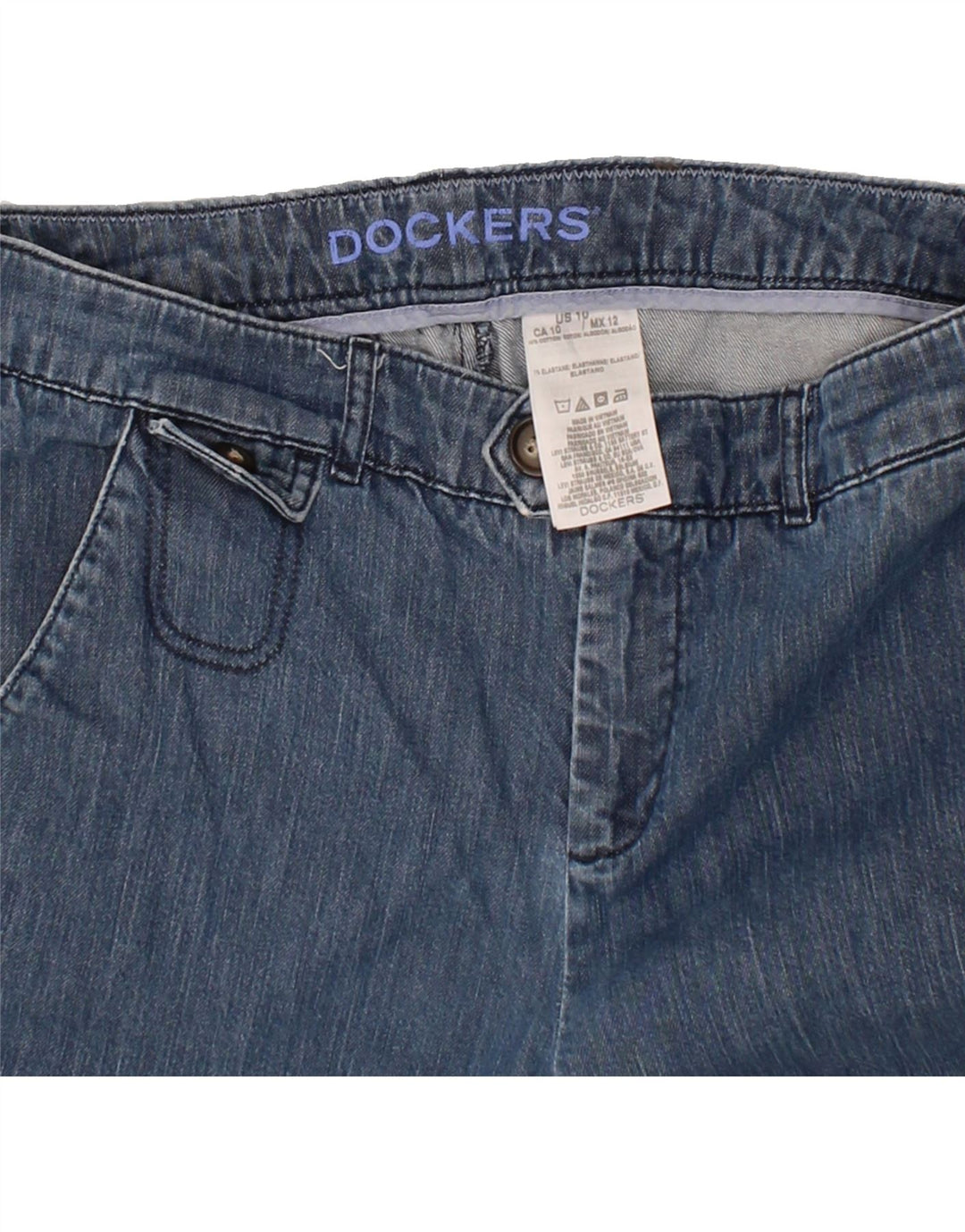 DOCKERS Womens Denim Shorts US 10 Large W32 Blue Cotton Vintage Dockers and Second-Hand Dockers from Messina Hembry 