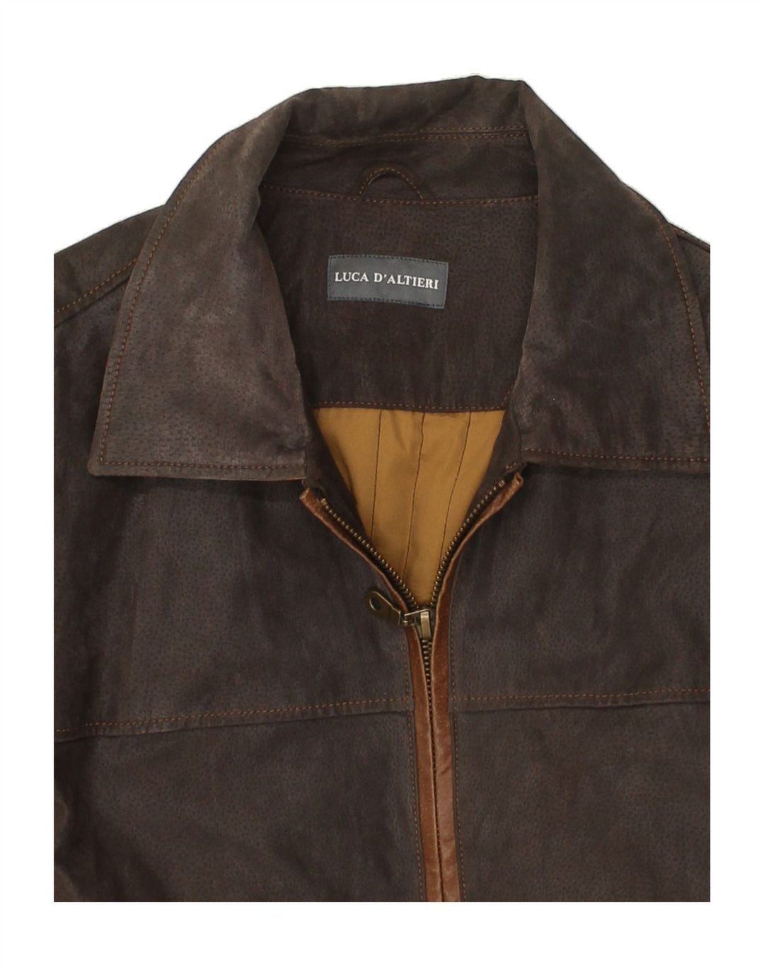 LUCA D'ALTIERI Giacca in pelle da uomo UK 56 3XL Pelle marrone