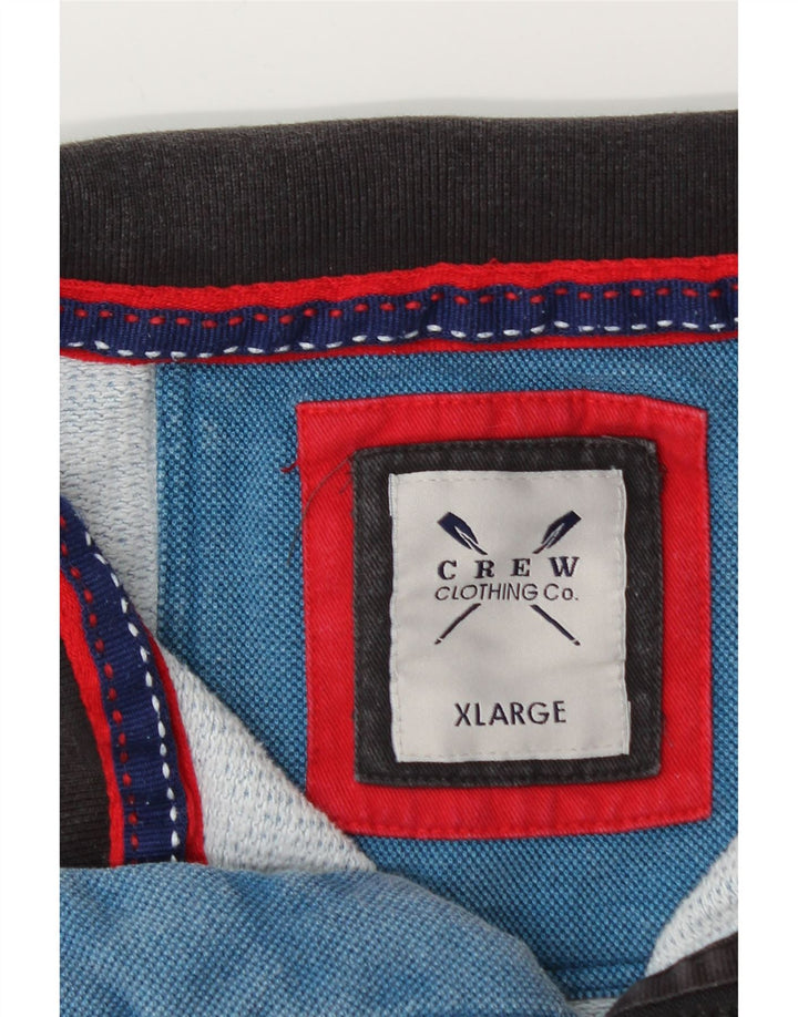 CREW CLOTHING Felpa da uomo con zip e collo maglione XL in cotone blu