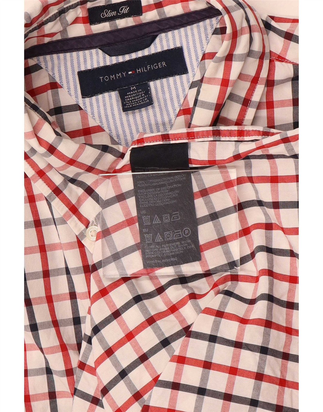 Camicia slim fit da uomo Tommy Hilfiger in cotone a quadri multicolore medio