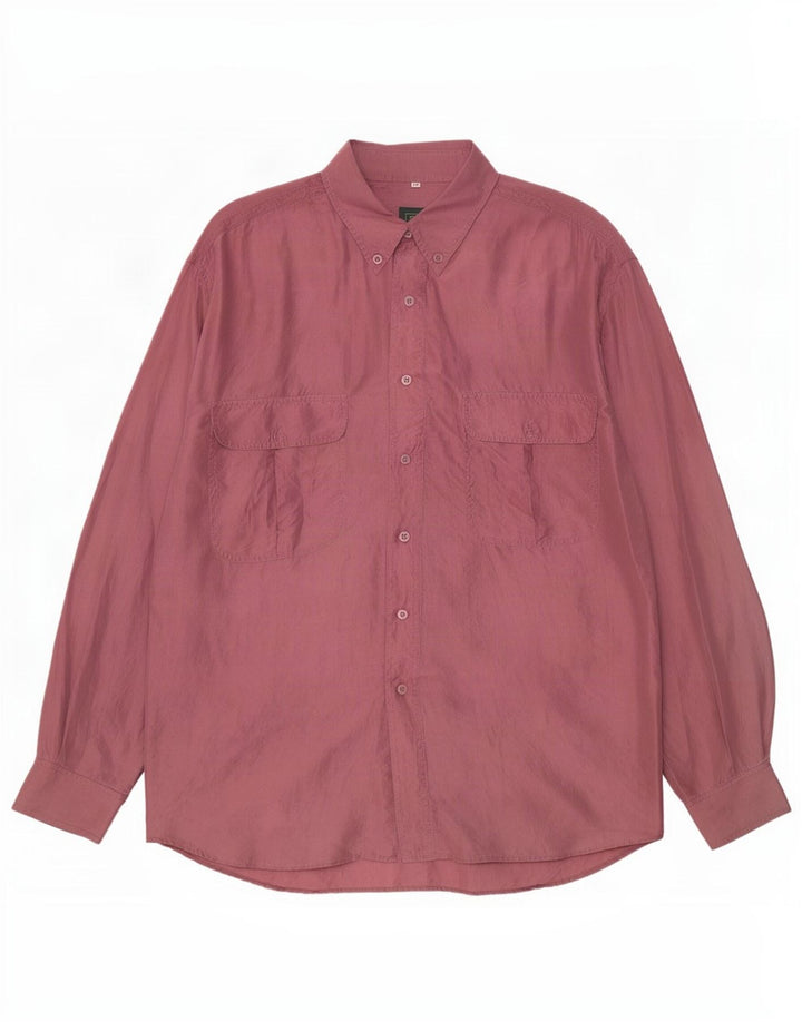 Camicia vintage da uomo in seta bordeaux media