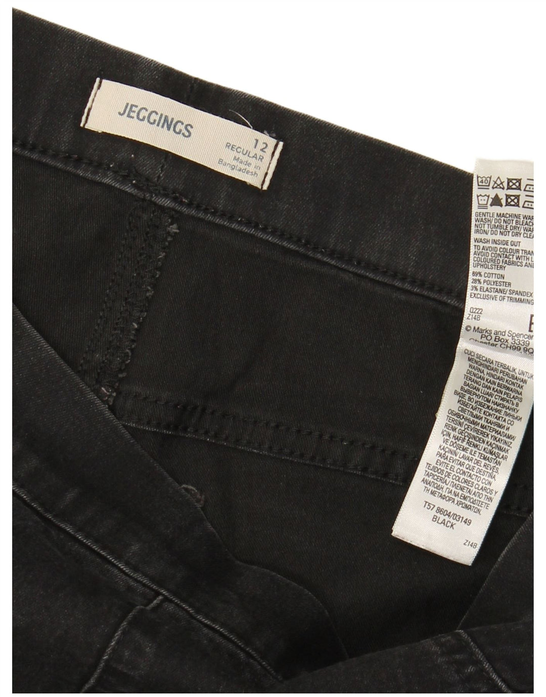 Jeans Jeggings Marks & Spencer da donna vestibilità regolare UK 12 medio W30 L28 neri