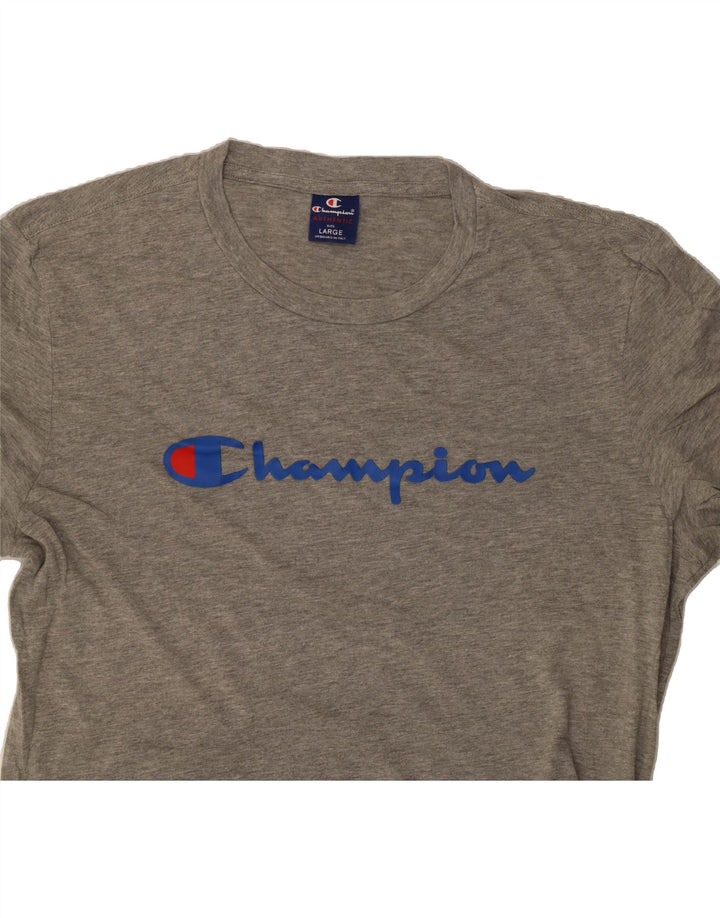 CHAMPION Mens Graphic T-Shirt Top Large Grey Cotton Vintage Champion and Second-Hand Champion from Messina Hembry 